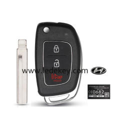 Hyundai 2+1 button flip key shell middle right key blade