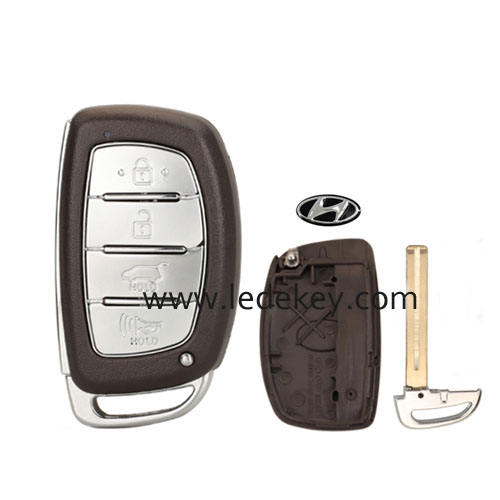 Hyundai 4 button smart key shell Middle blade