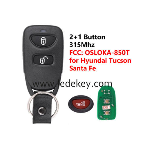 Hyundai 3 button remote key 315Mhz (FCC ID : OSLOKA-850T ) for Hyundai Tucson Santa Fe 2005-2009