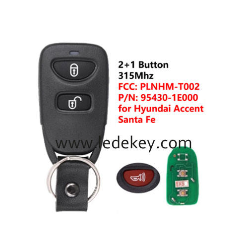 Hyundai 3 button remote key 315Mhz (FCC ID : PLNHM-T002) for Hyundai Accent Santa Fe 2005-2012