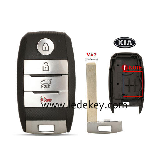 Kia 4 button smart key shell VA2 Blade no battry clamp