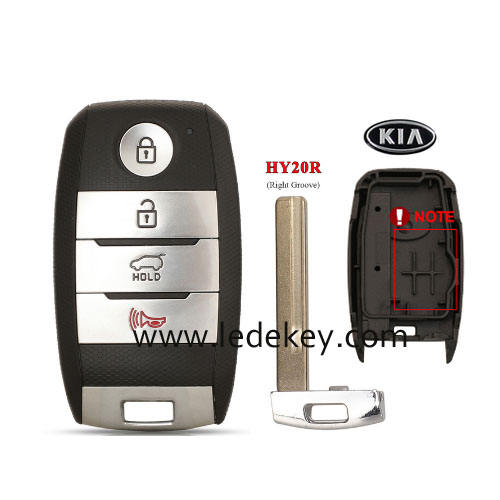 Kia 4 button smart key shell HY20R Blade no battry clamp