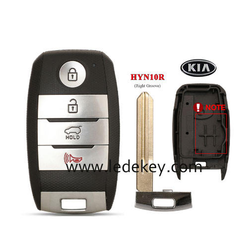 Kia 4 button smart key shell HYN10R Blade right blade no battry clamp