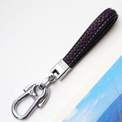 Purple braided rope with metal circles