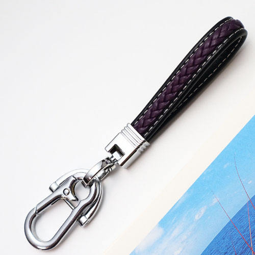 Purple braided rope with metal circles