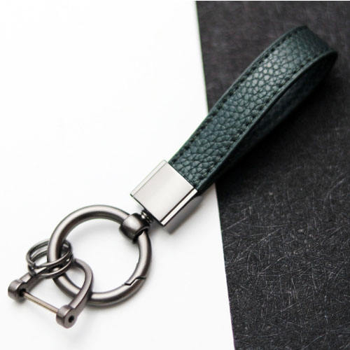 Dark Green  PU material with metal circles