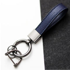Dark Blue  PU material with metal circles
