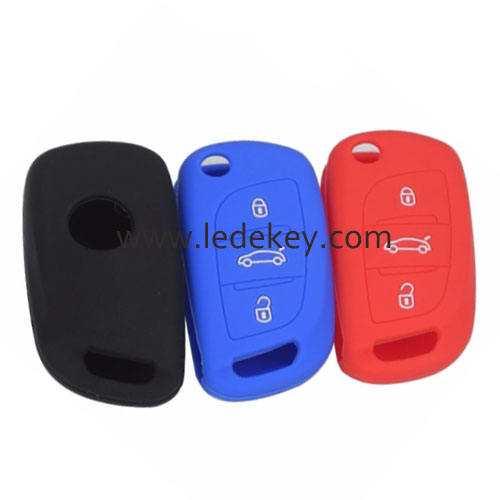 Silicone key cover for Citroen Peugeot(3 colors optional)