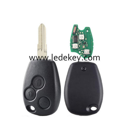 Ren-ault 3 button remote key NO.153 blade   with 434Mhz PCF7947 Chip (no logo)