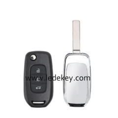 Ren-ault 3 button flip remote key shell VA2 blade no logo