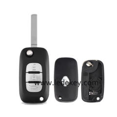 Ren-ault 3 button flip remote key shell VA2 blade with logo