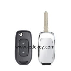 Ren-ault 2 button flip remote key shell HU136 blade no logo