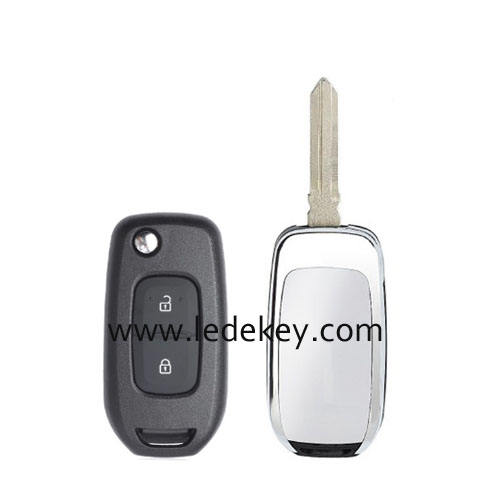 Ren-ault 2 button flip remote key shell HU136 blade no logo
