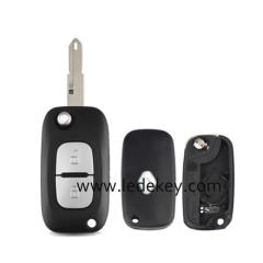 Ren-ault 2 button flip remote key shell NE73 blade with logo