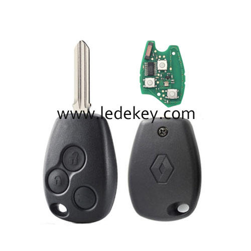 Ren-ault 3 button remote key HU136 blade  with 434Mhz PCF7947 Chip (with logo)