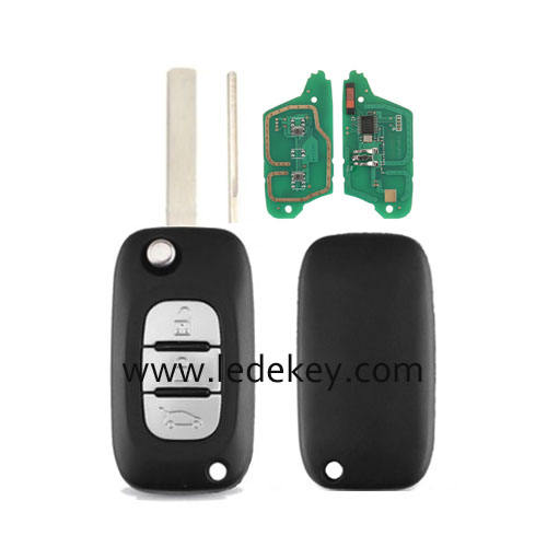 Ren-ault FSK 3 button flip remote key HU83 blade with 433Mhz ID46-PCF7961 Chip (no logo)