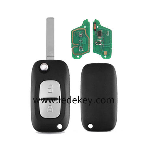 Ren-ault FSK 2 button flip remote key VA2 blade with 433Mhz ID46-PCF7961 Chip (no logo)