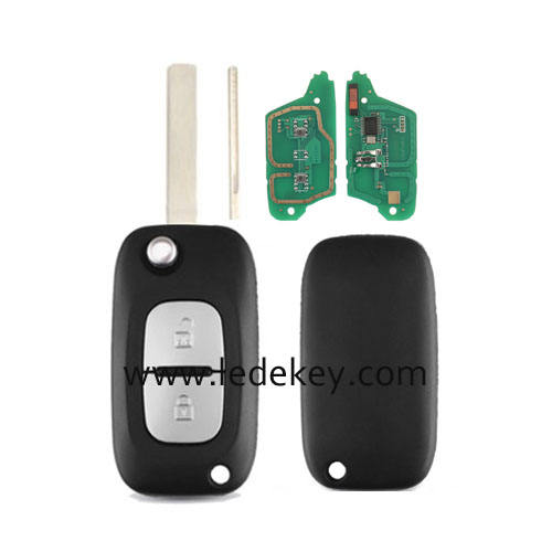 Ren-ault FSK 2 button flip remote key HU83 blade with 433Mhz ID46-PCF7961 Chip (no logo)