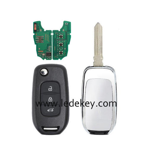 Ren-ault 3 button flip remote key HU136 blade with 433Mhz 4A-PCF7961M Chip (no logo) FCC ID : CWTWB1G767