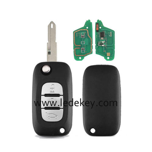 Ren-ault FSK 3 button flip remote key NE73 blade with 433Mhz ID46-PCF7961 Chip (no logo)