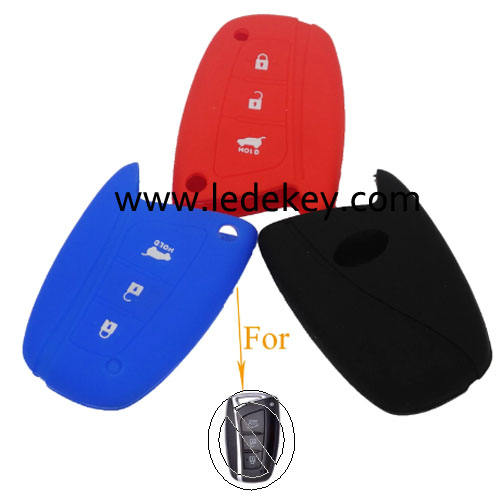 3 buttons Silicone key cover for Hyundai IX45 (3 colors optional)