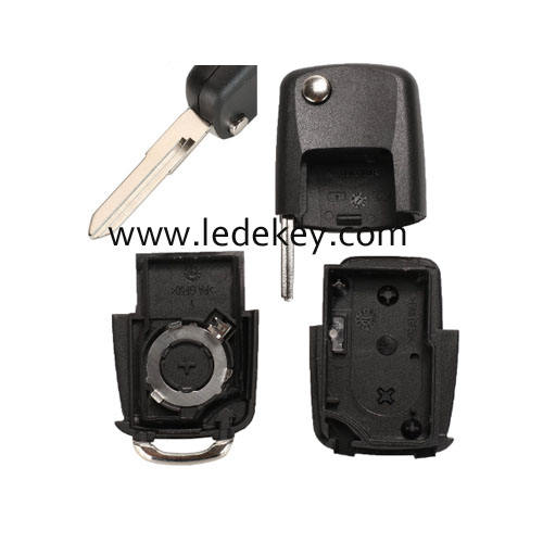 VW 3 button flip remote key shell with HU49 blade