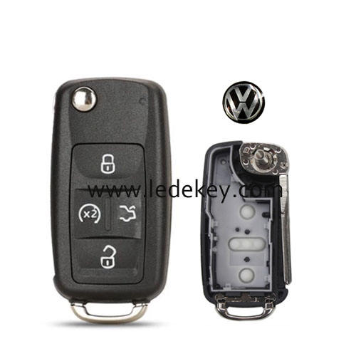 VW 4 button flip car key shell