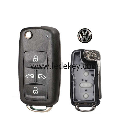 VW 4 button flip car key shell