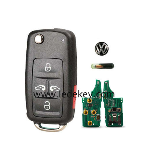 VW 4+1 button remote key 5K0 837 202 AD 433Mhz with ID48 Chip 5K0837202AD