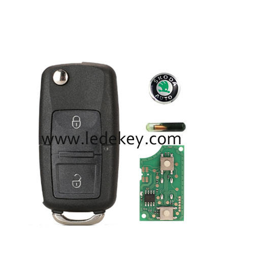 Skoda 2 button remote key 1J0 959 753 AG 433Mhz with ID48 Chip 1J0959753AG