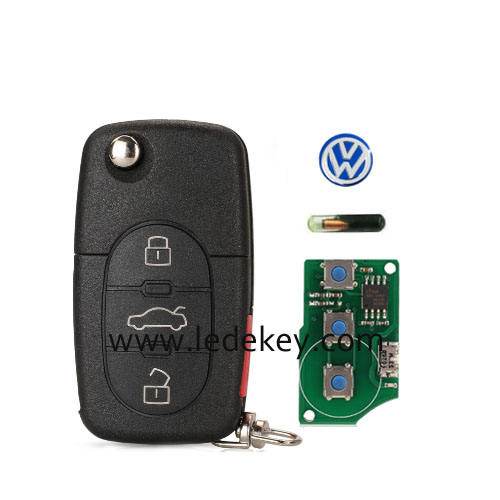 VW 3+1 button remote key 1J0 959 753 F 315Mhz with ID48 Chip 1J0959753F