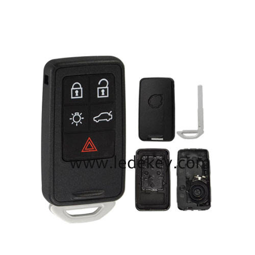 Volvo 5 button smart key card shell With logo