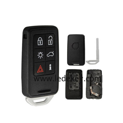 Volvo 6 button smart key card shell