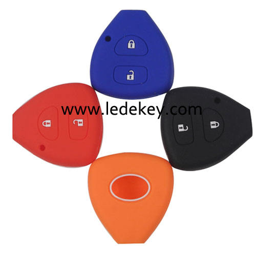 2 buttons Silicone key cover for Toyota (4 colors optional)