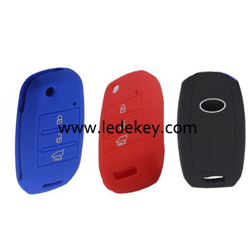3 buttons Silicone key cover for Kia (3 colors optional)