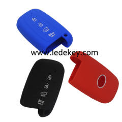 4 buttons Silicone key cover for Hyundai Kia (3 colors optional)