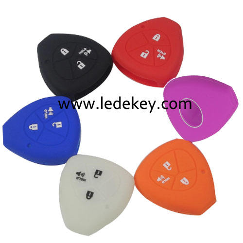3 buttons Silicone key cover for Toyota (6 colors optional)