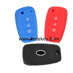 3 buttons Silicone key cover for Hyundai Kia (3 colors optional)