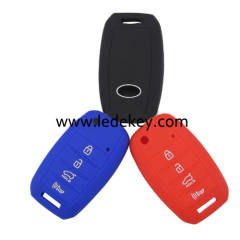 4 buttons Silicone key cover for Hyundai Kia (3 colors optional)