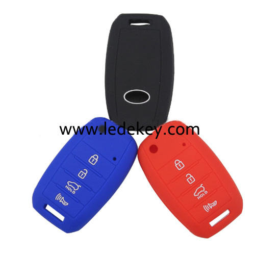 4 buttons Silicone key cover for Hyundai Kia (3 colors optional)