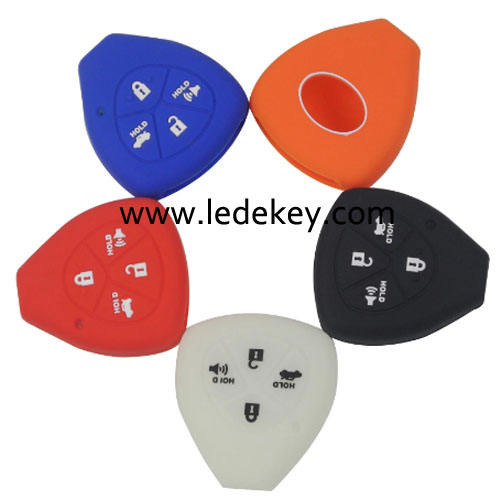 4 buttons Silicone key cover for Toyota (3 colors optional)