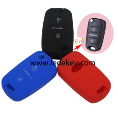 3 buttons Silicone key cover for Hyundai Kia (3 colors optional)