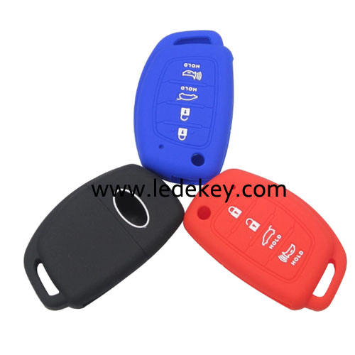 4 buttons Silicone key cover for Hyundai Kia (3 colors optional)