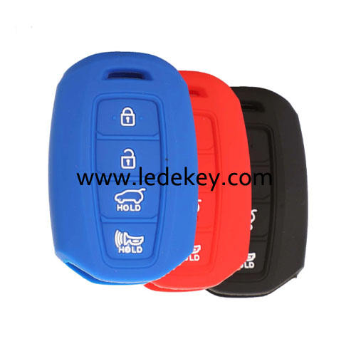 4 buttons Silicone key cover for Hyundai (3 colors optional)