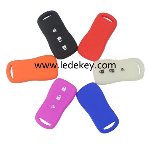 3 buttons Silicone key cover for Nissan (6 colors optional)
