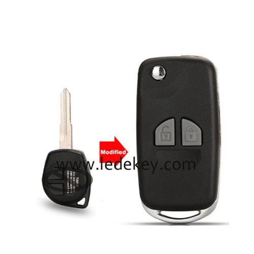 Suzuki 2 button modified folding flip remote key shell #3