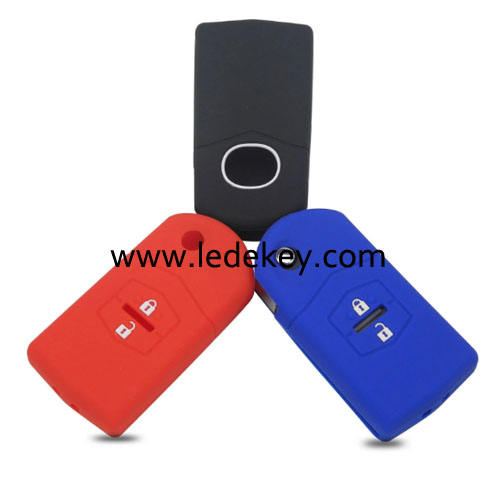 2 buttons Silicone key cover for Mazda (3 colors optional)