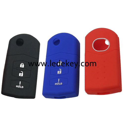 3 buttons Silicone key cover for Mazda (3 colors optional)