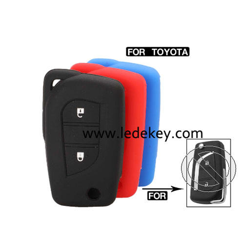 2 buttons Silicone key cover for Toyota (3 colors optional)