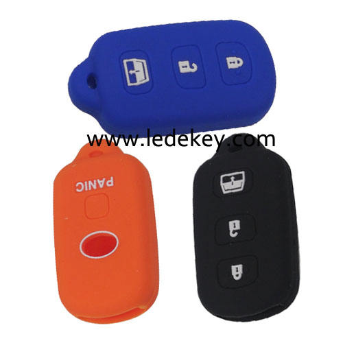 3+1 buttons Silicone key cover for Toyota (3 colors optional)